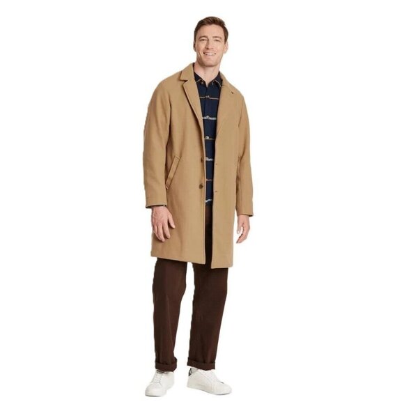 Goodfellow Men's Medium 38/40 Brown Soft & Heavyweight Long Length Overcoat - Picture 1 of 5